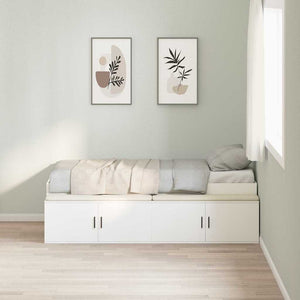 Bettrahmen Weiß 90x190 cm mit Schubladen