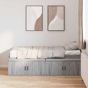 Bettrahmen mit Stauraum Sonoma Grau 90x190 cm