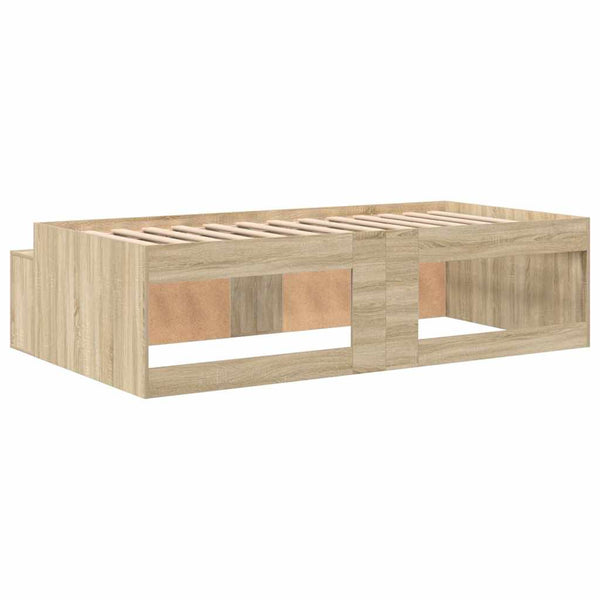 Bettrahmen Sonoma-Eiche 70x190 cm mit Stauraum