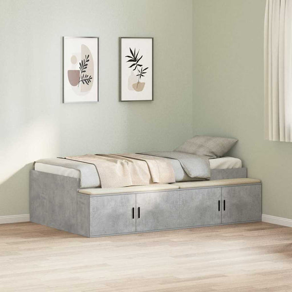 Bettrahmen mit Schubladen 70x190 cm Beton Grau
