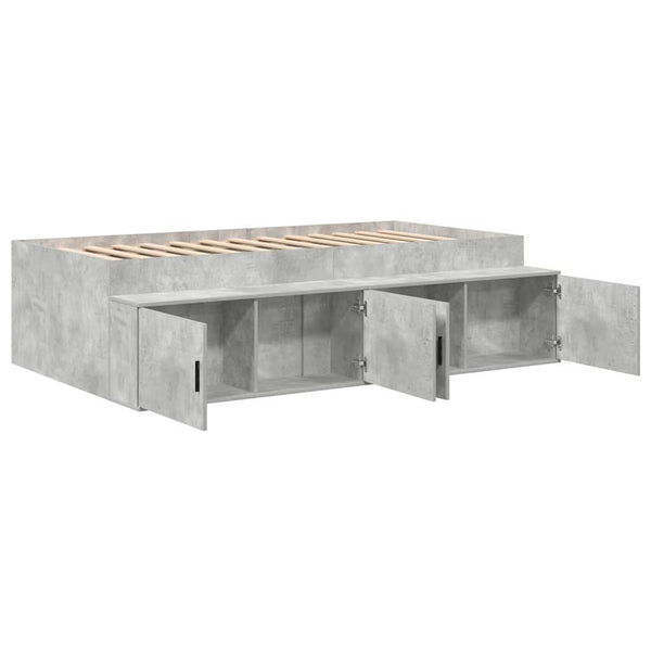 Bettrahmen mit Schubladen 70x190 cm Beton Grau