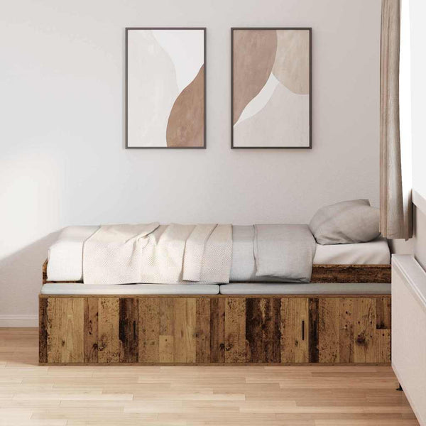 Bettrahmen Altholz mit Schubladen 70x190 cm