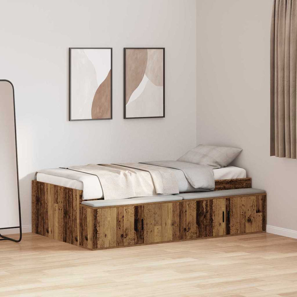 Bettrahmen Artisan-Eiche 70x190 cm mit Stauraum