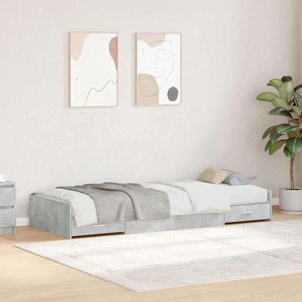 Bettrahmen mit Kopfteil Grau 98,5x200 cm