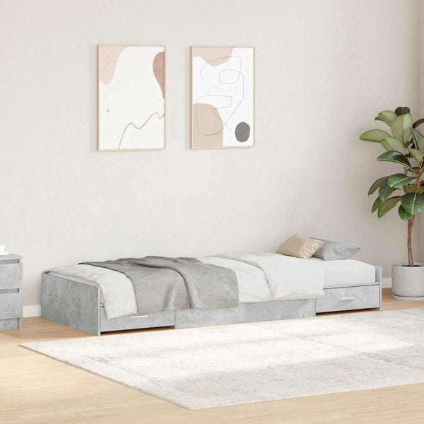 Bettrahmen mit Kopfteil Grau 98,5x200 cm