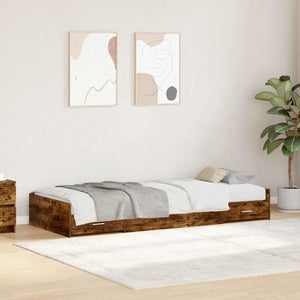 Bettrahmen 98,5x200 cm Geräucherte Eiche