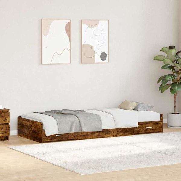 Bettrahmen 98,5x200 cm Geräucherte Eiche