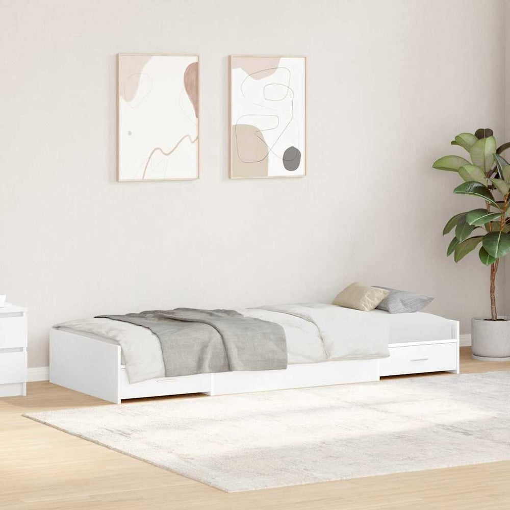 Bettrahmen Weiß 90x200 cm mit Kopfteil