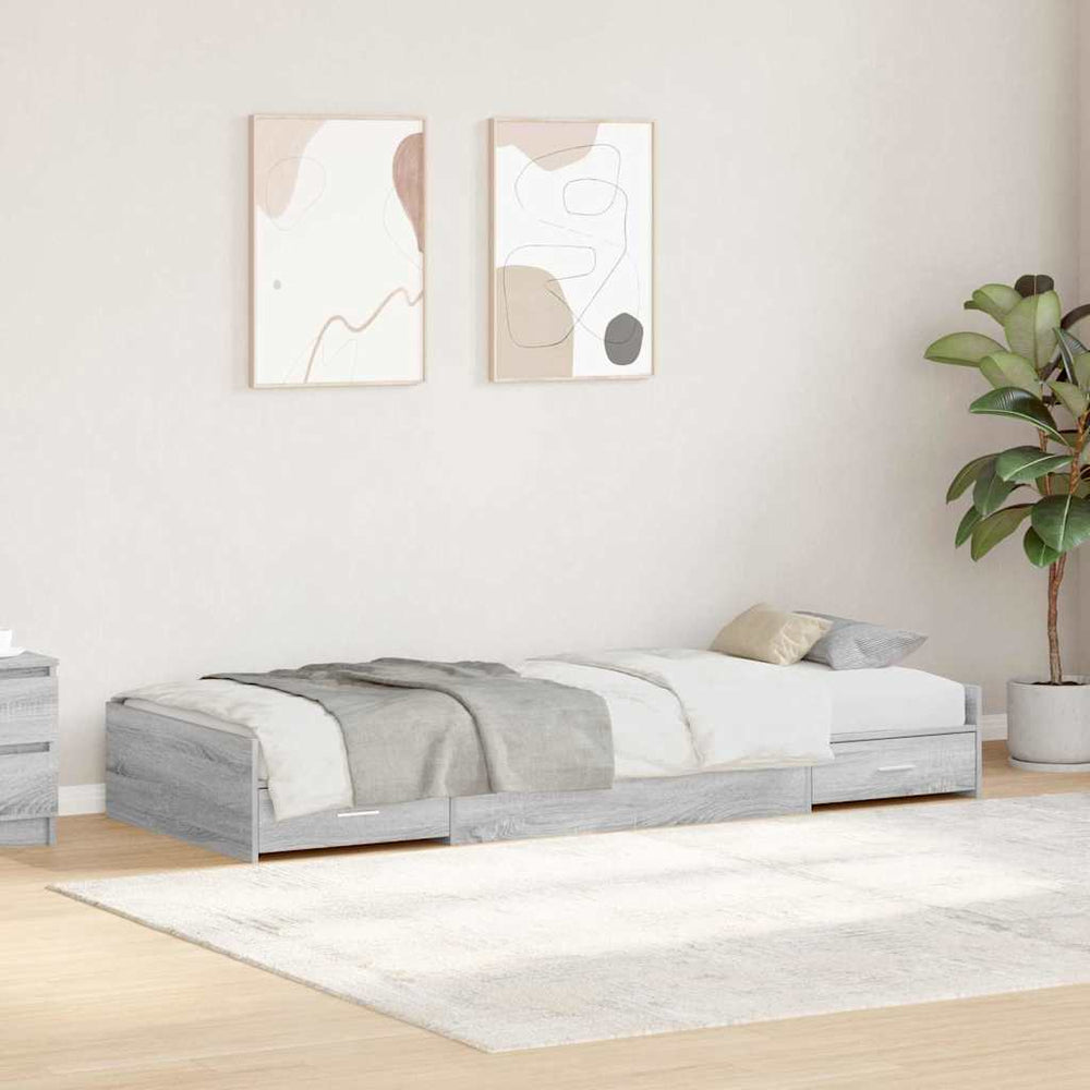 Bettrahmen mit Kopfteil 80x200 Sonoma Grau