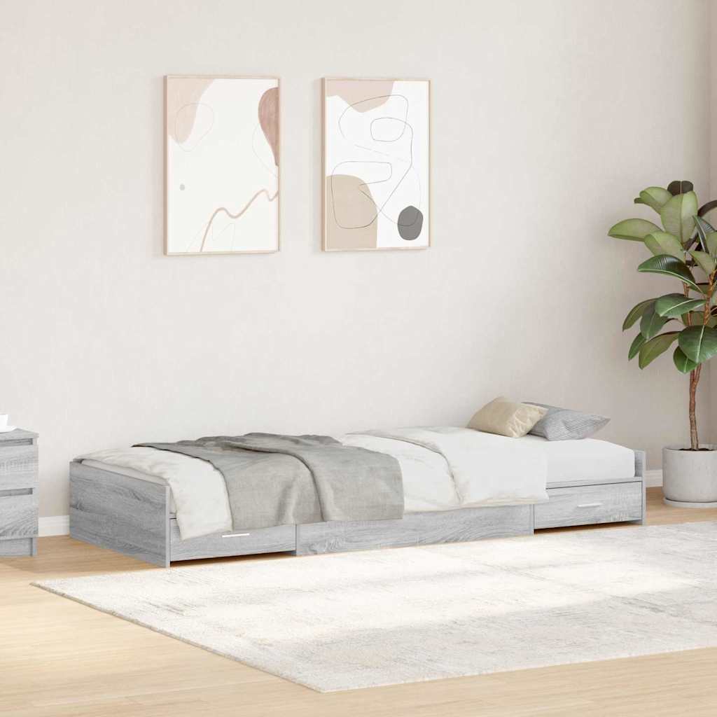 Bettrahmen mit Kopfteil 80x200 Sonoma Grau