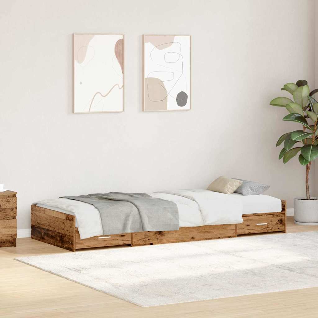 Bettrahmen Altholz 80x200 cm mit Kopfteil