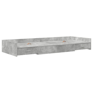Bettrahmen mit Kopfteil Beton Grau 75x190 cm