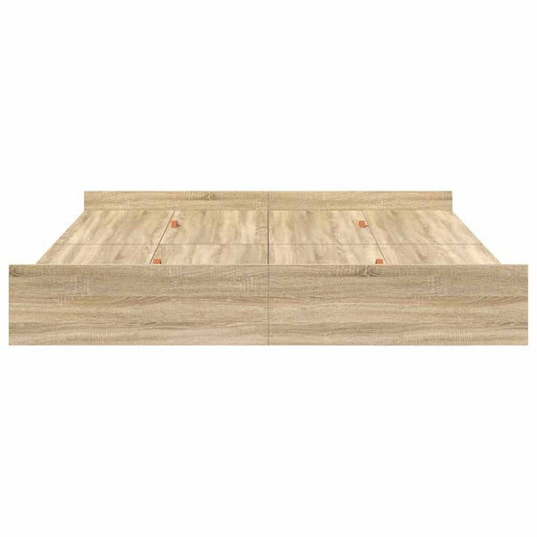 Aufbewahrungsbett 200x200 cm Sonoma-Eiche mit Kopfteil