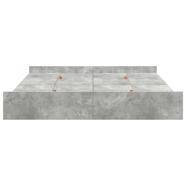 Bettgestell mit Stauraum Betongrau 200x200 cm