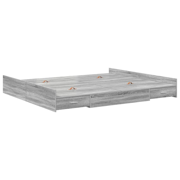 Aufbewahrungsbettgestell 200x200 Graues Sonoma