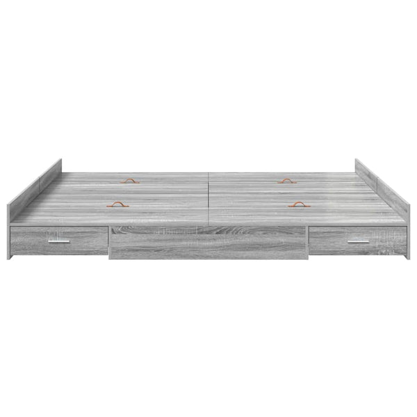 Aufbewahrungsbettgestell 200x200 Graues Sonoma
