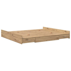 Aufbewahrungsbettgestell Eiche 200x200 cm