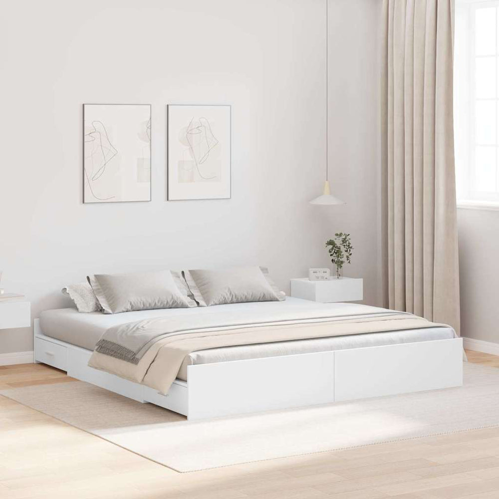 Bettgestell mit Stauraum Weiß 180x200 cm