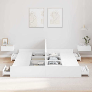 Bettgestell mit Stauraum Weiß 180x200 cm