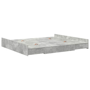 Bettgestell mit Stauraum Beton Grau 180x200