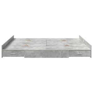 Bettgestell mit Stauraum Beton Grau 180x200