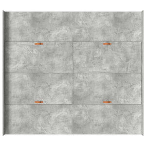 Bettgestell mit Stauraum Beton Grau 180x200
