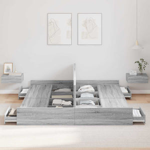 Aufbewahrungsbett 180x200 cm Grau
