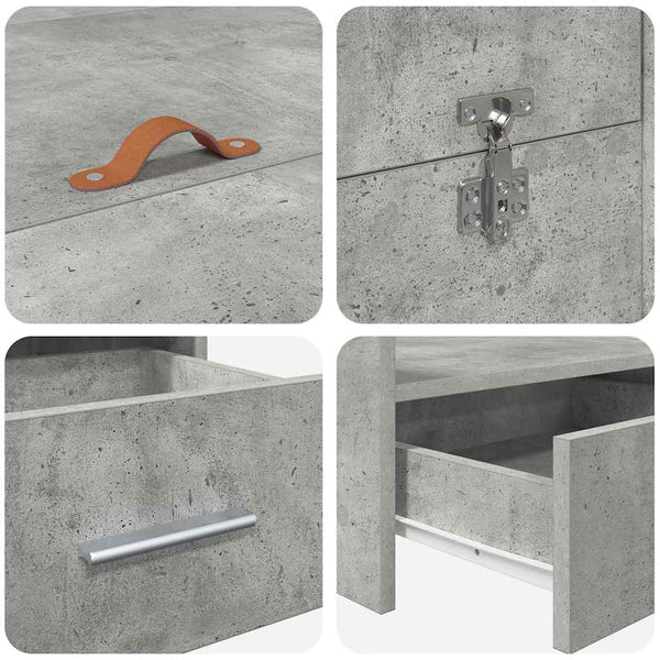 Bettgestell mit Stauraum Beton Grau 160x200 cm