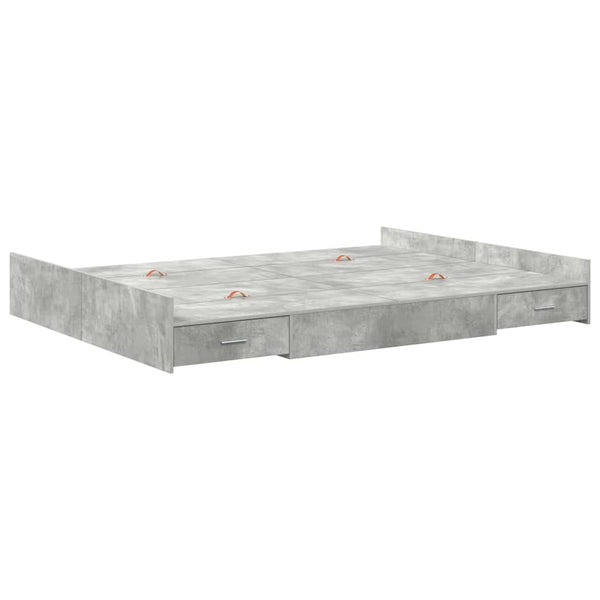Bettgestell mit Stauraum Beton Grau 160x200 cm