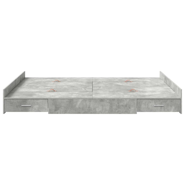 Bettgestell mit Stauraum Beton Grau 160x200 cm