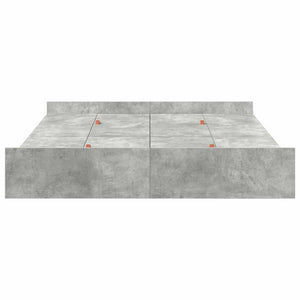 Bettgestell mit Stauraum Beton Grau 160x200 cm