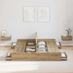 Aufbewahrungsbettgestell Eiche 160x200 cm