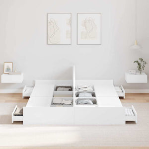 Bettgestell mit Stauraum Weiß 150x200 cm