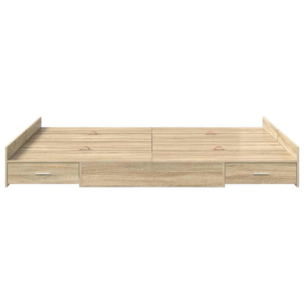 Bettgestell mit Stauraum Sonoma-Eiche 150x200 cm