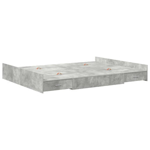 Bettgestell mit Stauraum 150x200 cm Betongrau