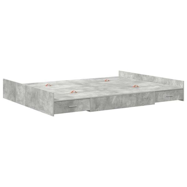 Bettgestell mit Stauraum 150x200 cm Betongrau