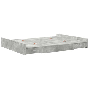 Bettgestell mit Stauraum 150x200 cm Betongrau