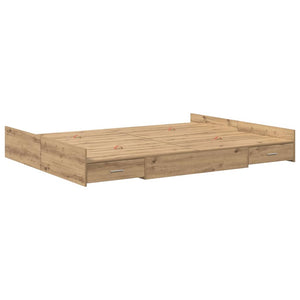 vidaXL Storage Bed Frame Artisan Oak 140 x 200 cm