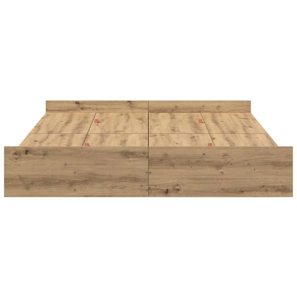 vidaXL Storage Bed Frame Artisan Oak 140 x 200 cm