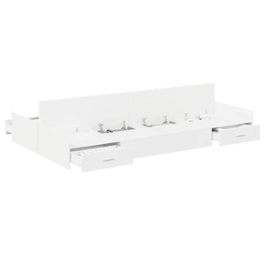 vidaXL Storage Bed Frame White 120 x 200 cm Engineered Wood