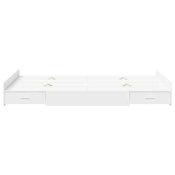 vidaXL Storage Bed Frame White 120 x 200 cm Engineered Wood