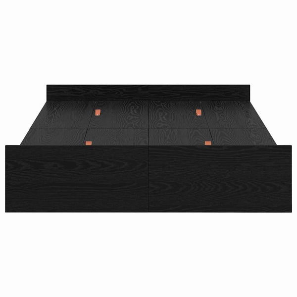 vidaXL Storage Bed Frame Black Oak-Effect 120 x 200 cm
