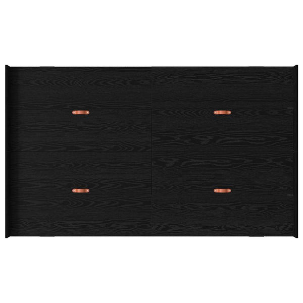 vidaXL Storage Bed Frame Black Oak-Effect 120 x 200 cm