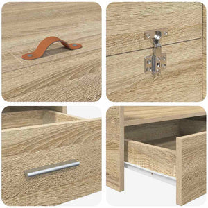 vidaXL Storage Bed Frame with Headboard Sonoma Oak 120 x 200 cm