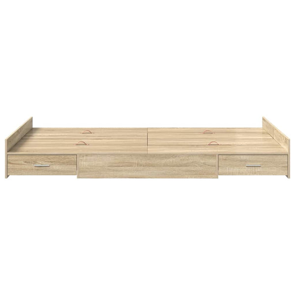 vidaXL Storage Bed Frame with Headboard Sonoma Oak 120 x 200 cm