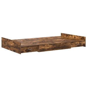 vidaXL Storage Bed Frame Smoked Oak 120 x 200 cm