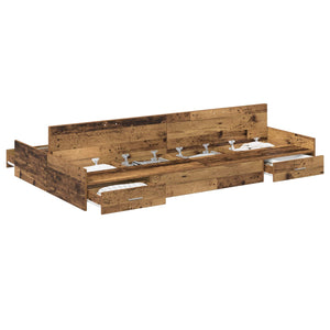 vidaXL Storage Bed Frame Reclaimed Wood 120 x 200 cm Engineered Wood