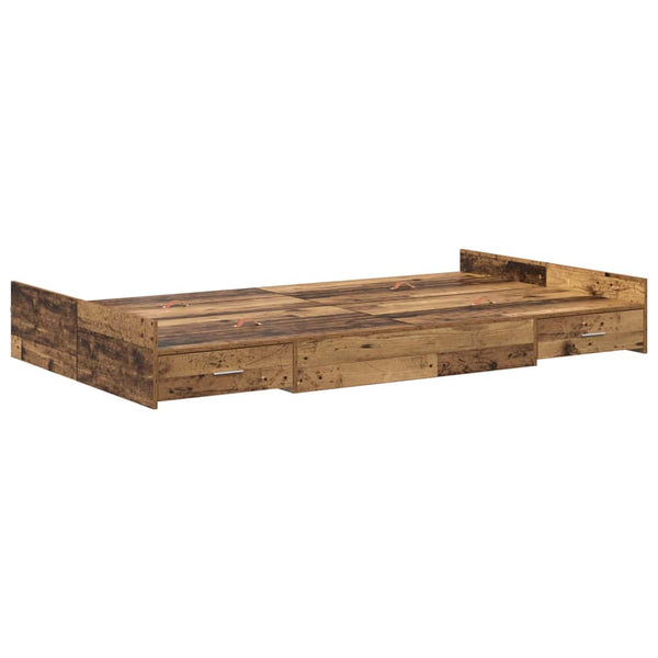 vidaXL Storage Bed Frame Reclaimed Wood 120 x 200 cm Engineered Wood