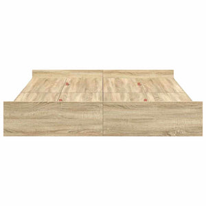 vidaXL Storage Bed Frame with Headboard Sonoma Oak 140 x 190 cm