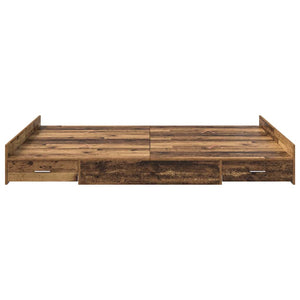 vidaXL Storage Bed Frame Reclaimed Wood 140 x 190 cm Engineered Wood